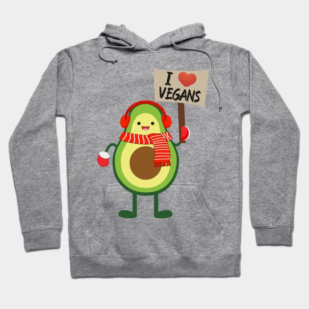 Avo I love vegans Hoodie by MZeeDesigns